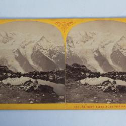 Photographie Vue stéréo Le Mont-Blanc vue de Planpras Chamonix