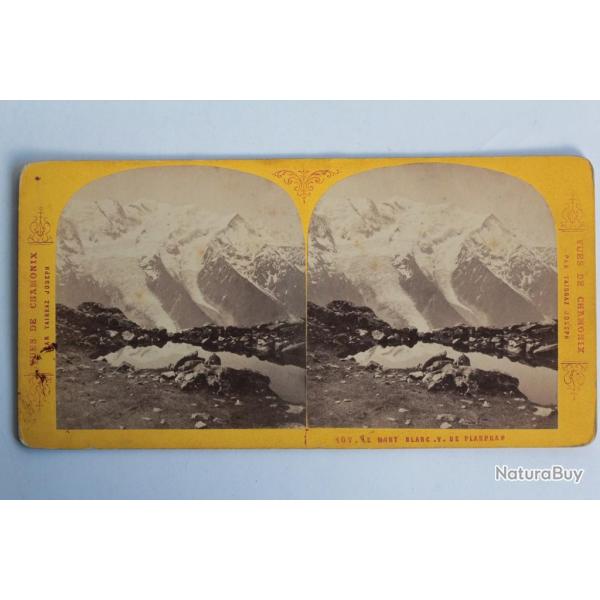 Photographie Vue st�r�o Le Mont-Blanc vue de Planpras Chamonix