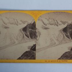 Photographie Vue stéréo Le jardin et le Talêfre Chamonix