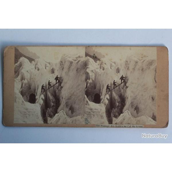 Photographie Vue st�r�o Passage des S�racs au Col du G�ant Mont-Blanc