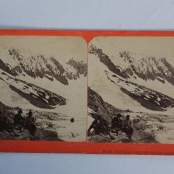 Photographie Vue stéréo Glacier du Talèfre près du jardin Mont-Blanc