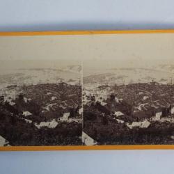 Photographie Vue stéréo Gênes panorama Genova Italie
