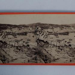 Photographie Vue stéréo Gênes Port Genova Italie