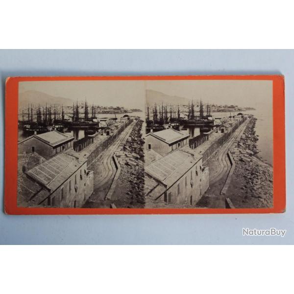 Photographie Vue st�r�o G�nes Vue du port Genova Italie