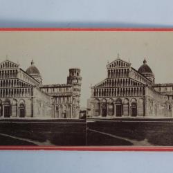 Photographie Vue stéréo Le dôme et la tour Pisa Pise Italie