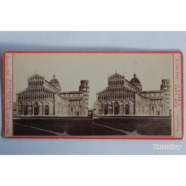 Photographie Vue st�r�o Le d�me et la tour Pisa Pise Italie
