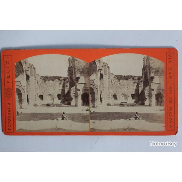 Photographie Vue st�r�o Thermes de Caracalla Italie