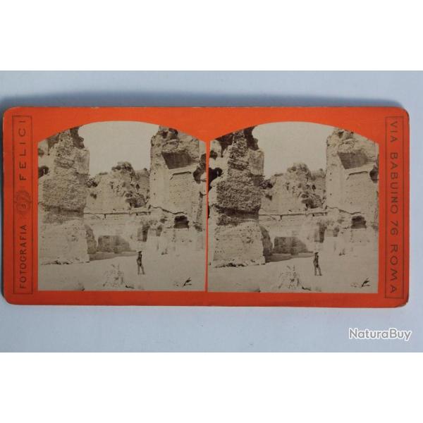 Photographie Vue st�r�o Thermes de Caracalla Italie