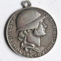 M&eacute;daille argent Mobilisation de guerre Lausanne &agrave; ses soldats 1914-1919