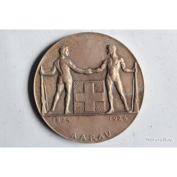 M�daille Centenaire de l'association de tir Aarau 1824-1924 Suisse