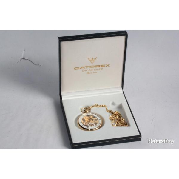 Montre de poche m�canique Catorex squelette Swisscom