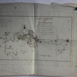 Gravure Plan der Schlacht von Austerlitz Bataille d'Austerlitz 1805