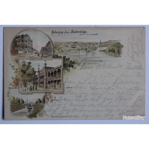 CPA Su�de Helsning fran S�dertelge