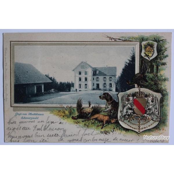 CPA Allemagne gaufr�e Chasse Gruss vom Hochblauen Schwarzwald