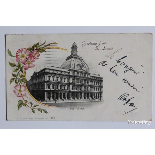 CPA USA Missouri Post Office Greetings from St Louis