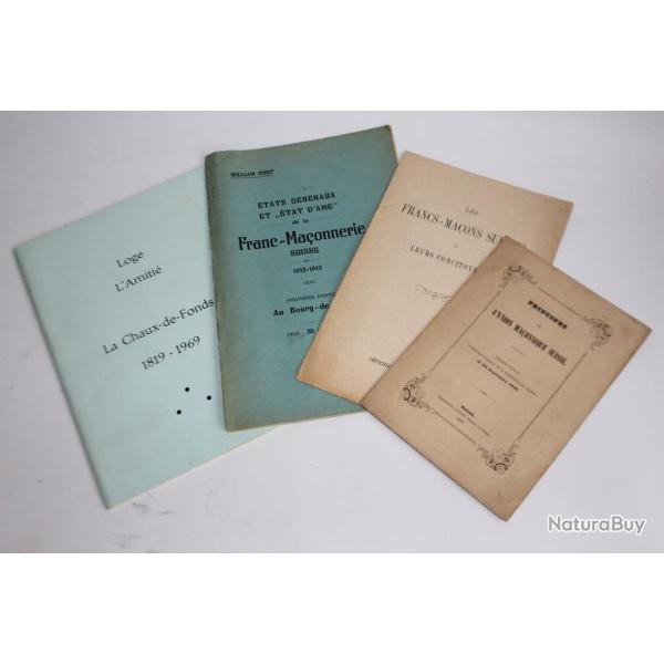 Brochures Franc-maons Loge Suisse
