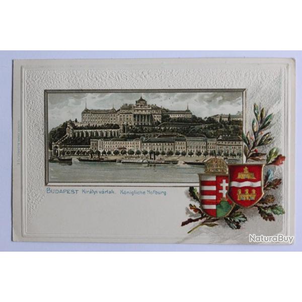 CPA gaufr�e Hongrie Budapest K�nigliche Hofburg