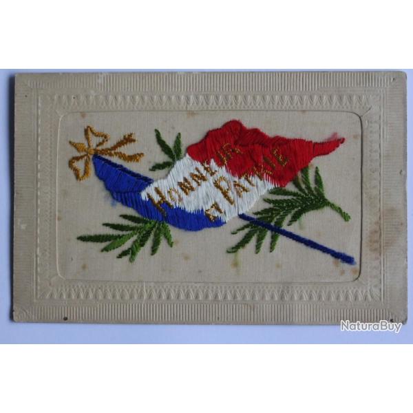 CPA brod�e Honneur et Patrie Drapeau fran�ais
