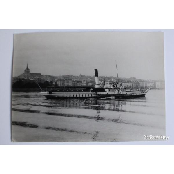 Ancienne photographie Bateau L'Aigle Lac L�man Suisse
