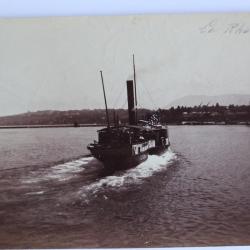 Ancienne photographie Bateau Le Rhône Lac Léman Suisse