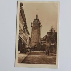 CPA Suisse Baden Stadtturm Restaurant Eisenbahn
