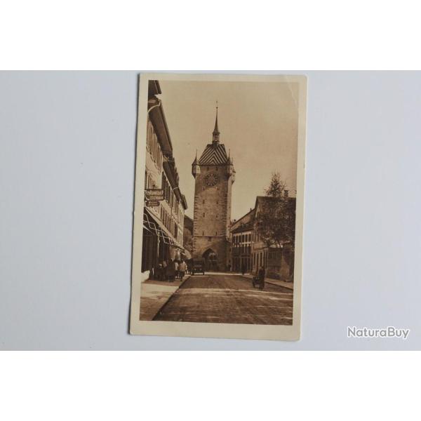 CPA Suisse Baden Stadtturm Restaurant Eisenbahn