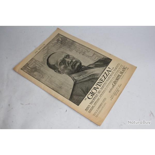 Partition Giuseppe Blanc Giovinezza Parti national fasciste Italie 1925