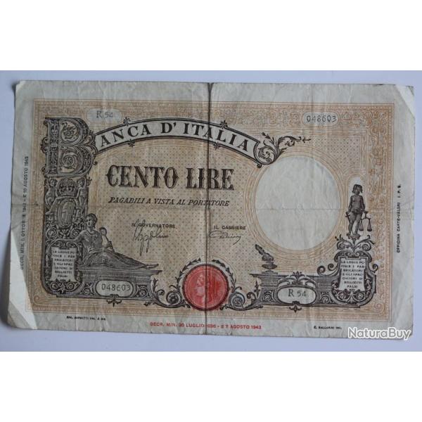 Billet 100 Lire Italie type 1943