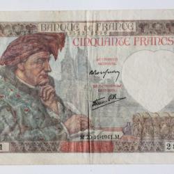 Billet 50 Francs Jacques Coeur type 1941 France 20-11-1941