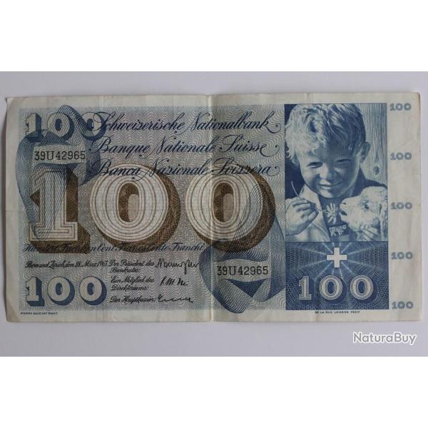 Billet 100 Francs Suisse 28-03-1963