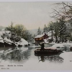 CPA La Suisse en hiver Bords de rivière Winterlandschaft