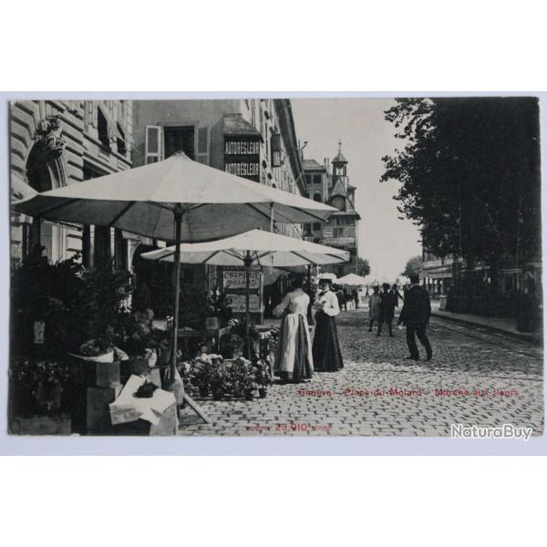 CPA Suisse Gen�ve Place du Molard March� aux fleurs
