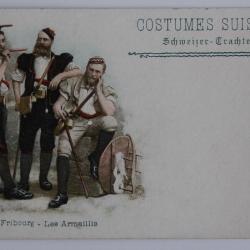 CPA Costumes Suisses Fribourg Les Armaillis