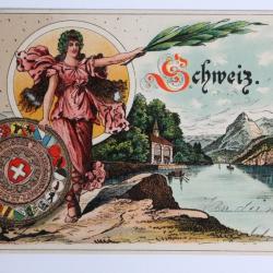 CPA Suisse Schweiz Künzli Blasons des cantons suisses