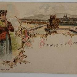 CPA Suisse Souvenir de Genève Litho Künzli frères