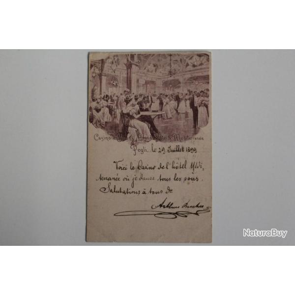 CPA Italie G�nes Casino e Bagni Grand H�tel & M�diterran�e