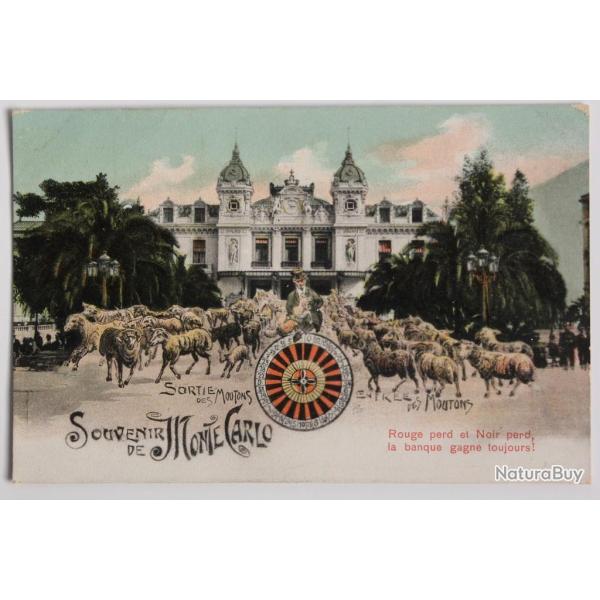 CPA Monaco Souvenir de Monte-Carlo Moutons Casino