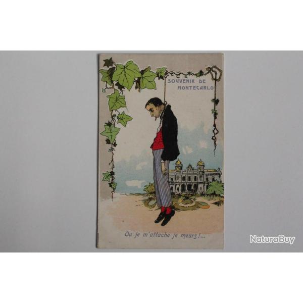 CPA Monaco Souvenir de Monte-Carlo Ou je m'attache je meurs !...