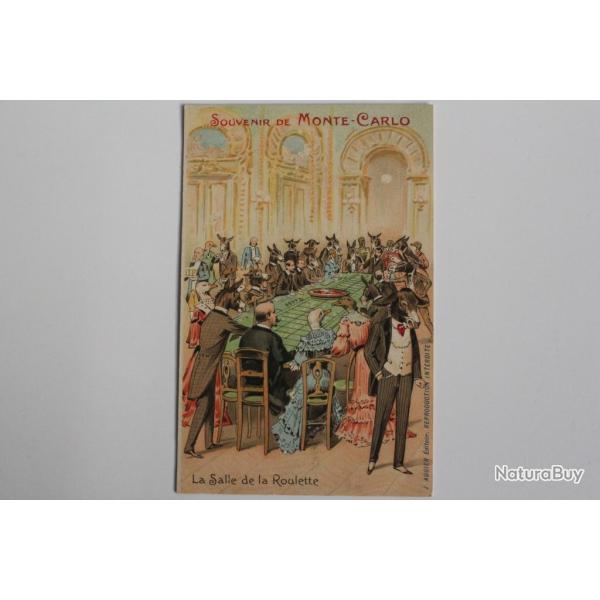 CPA Monaco Souvenir de Monte-Carlo La Salle de la Roulette Casino