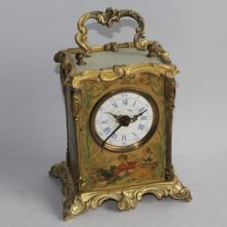 Pendulette t&ocirc;le lithographi&eacute;e Napol&eacute;on III