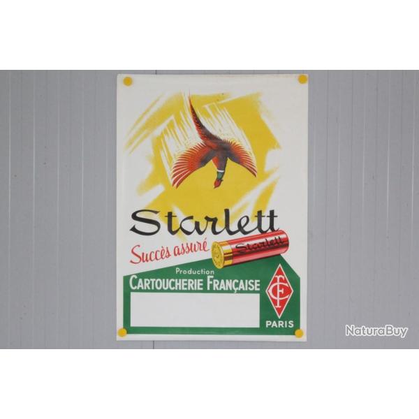 Affiche publicitaire lithographi�e Cartoucherie Fran�aise Starlett