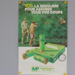 Affiche publicitaire Manufrance Cartouches Vera Chasse