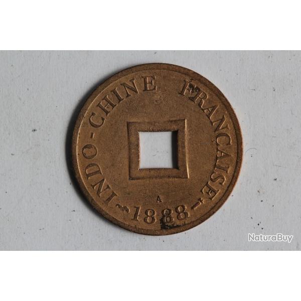 Monnaie 1 Sap�que Indochine fran�aise 1888 A