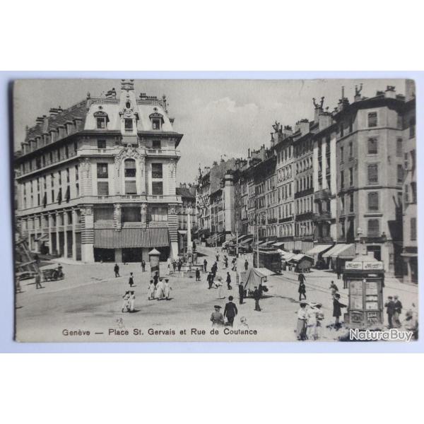 CPA Gen�ve Place St Gervais et Rue de Coutance Suisse