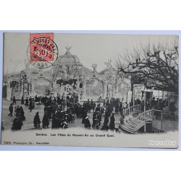 CPA Gen�ve F�tes du Nouvel-An au Grand quai Suisse