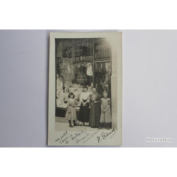 Carte photo Gen�ve Rue de Coutance Mercerie A la bonne �toile Suisse