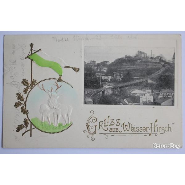 CPA gaufr�e Gruss aus Weisser Hirsch Dresden Allemagne