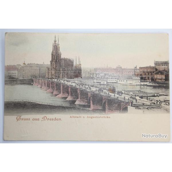CPA Gruss aus Dresden Alstadt u. Augustusbr�cke Allemagne