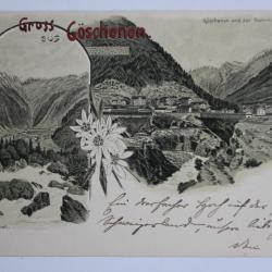 CPA illustr&eacute;e Gruss aus G&ouml;schenen Carl K&uuml;nzli Suisse