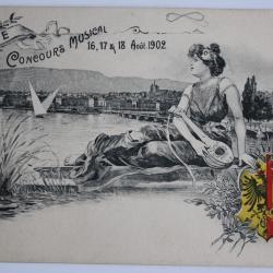 CPA illustr&eacute;e Gantner Gen&egrave;ve Concours musical 1902 Suisse